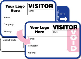 Tab-expiring Sign-out Visitor Pass Id Card With Custom Logo (pack Of 